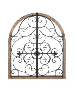 ARCHED WOOD AND IRON WALL DÉCOR